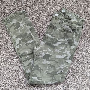 High Rise Ankle Camo Skinny Jeans